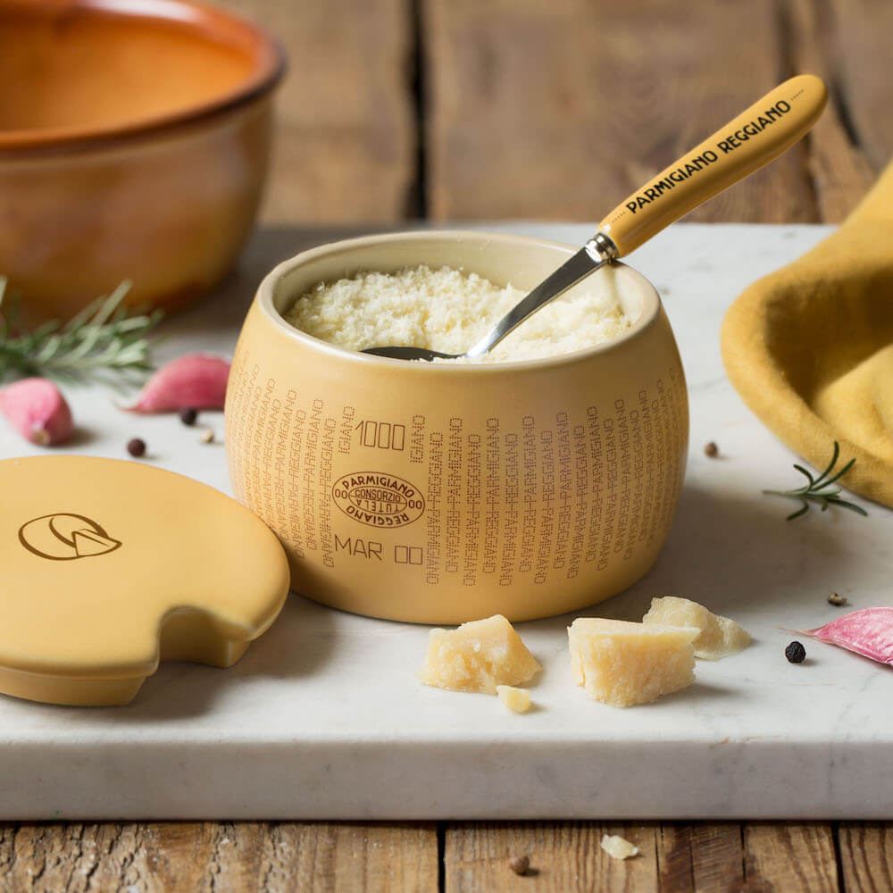 Cheese Box and Ceramic Cheese Spoon